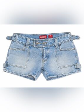 Vintage Y2K Bongo Low Rise Cargo Denim Shorts Buckle Back Indie Sleaze‎ 7